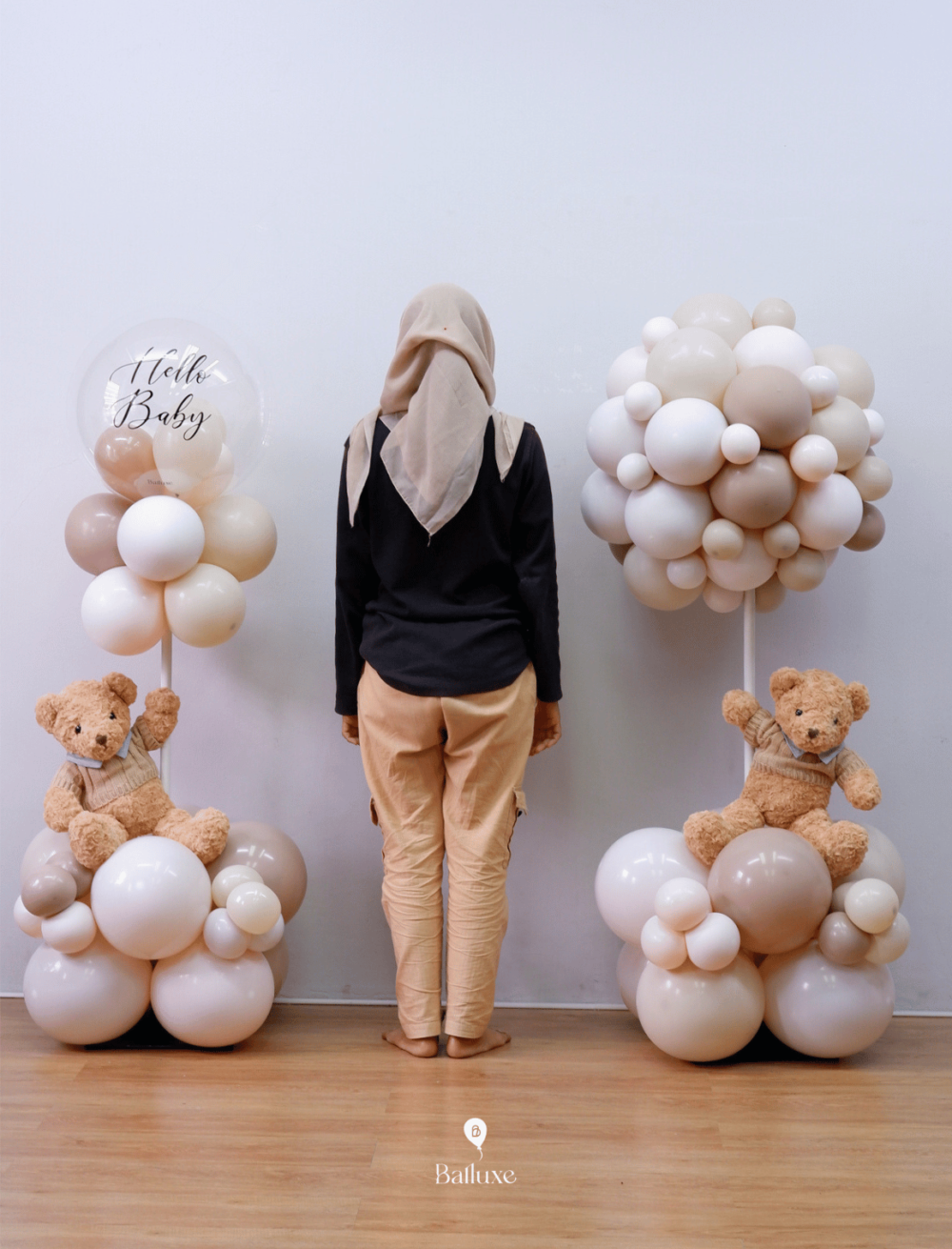 Standing Hot Air Balloon with teddy bear - Image 2